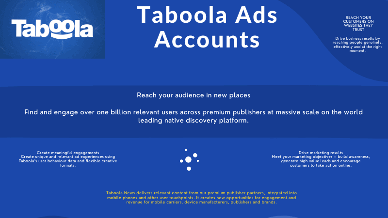 Taboola Ads Accounts For Sale